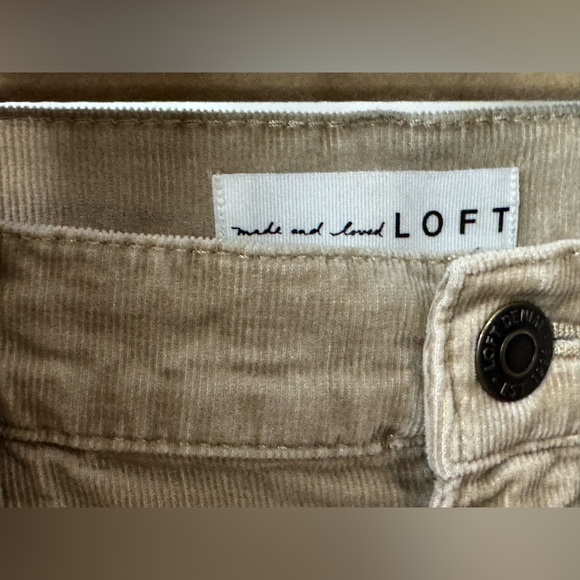 LOFT High Waist Skinny Corduroy Pants Cool Sand Size 27/4 - Picture 5 of 9